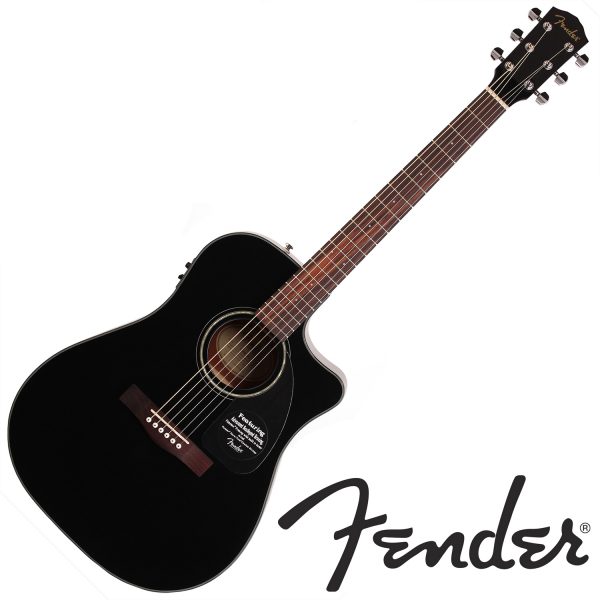Fender CD60CE View Front (Black Color)