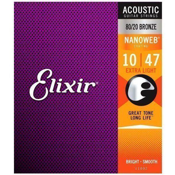 Elixir Nanoweb Acoustic 80/20 Bronze Purple