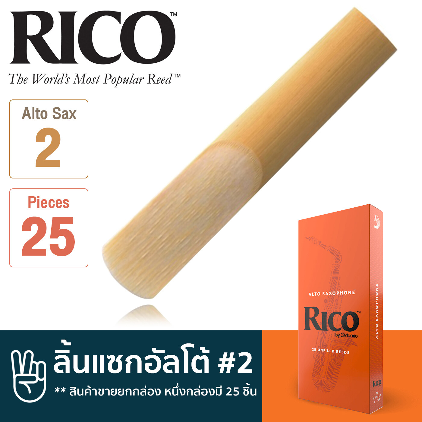 Rico RJA Strength 2.0 ยกกล่อง 25 ชิ้น